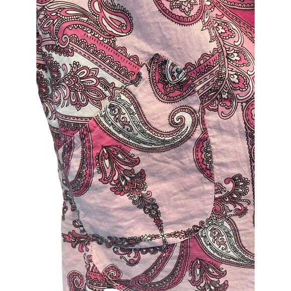 Tizzie Paisley Pink Long Sleeve Tunic Top Cover-Up size Large - Picture 5 of 8
